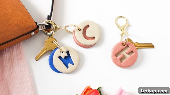 DIY Clay Letter Keychain