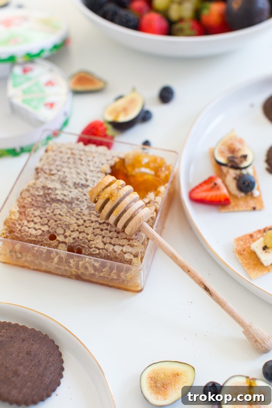 Dessert cheese and crackers presented elegantly