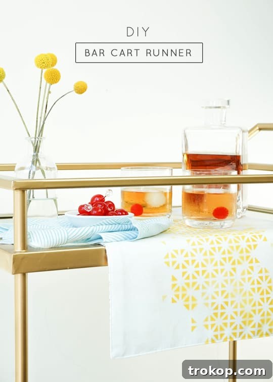 DIY Bar Cart Runner: Pixelized Design