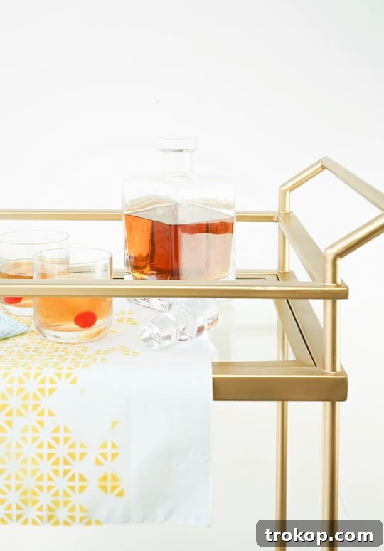 Bar Cart Runner DIY: Home Decor