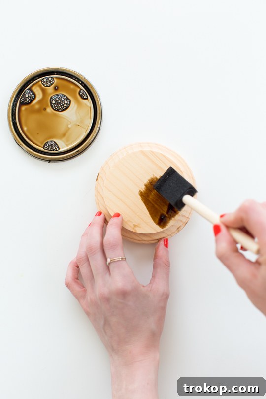 DIY Footed Serving Bowl with all materials laid out, ready for crafting.