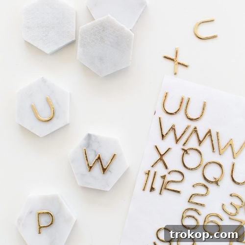 DIY carrara marble place cards - sugar and cloth
