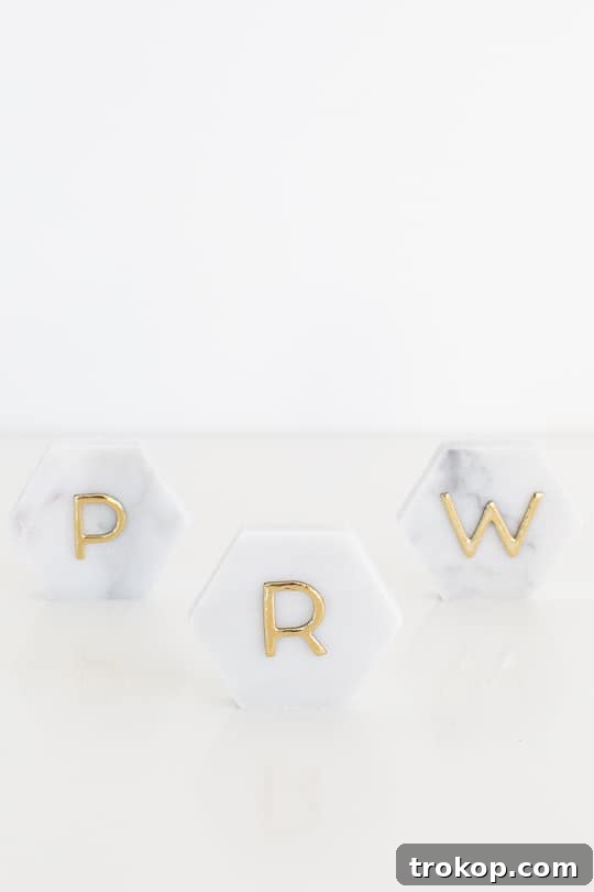 DIY Marble Hexagon Place Cards-7