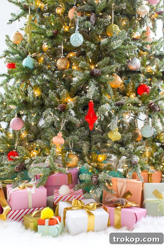 Martha Stewart's Holiday Crafting: Signature Tree Toppers & DIY Ornaments 6 Festive close-up of Christmas decorations and a cozy golden pouf