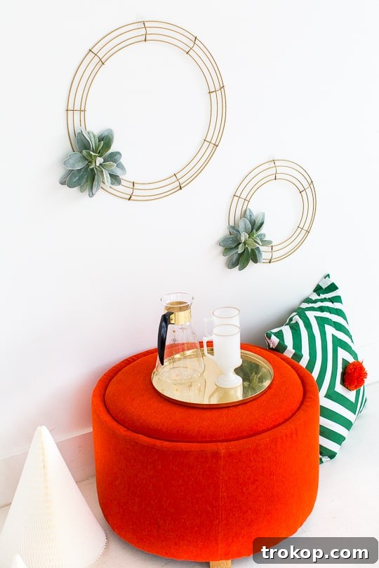 Simple DIY Geometric Wreath - A modern take on holiday decor