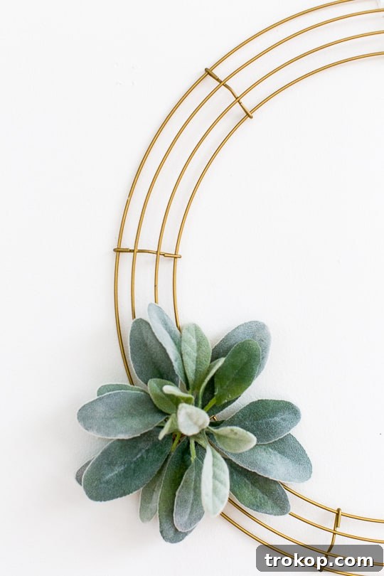 Modern DIY Geometric Wreath for winter