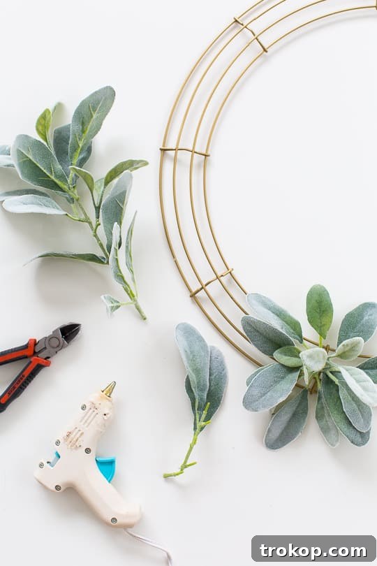 Materials for DIY Geometric Wreath