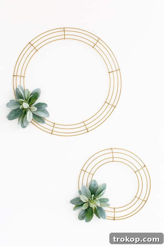 Modern interior design with geometric wreath