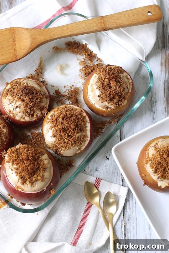 Decadent Cheesecake Stuffed Apples 6 Individual cheesecake stuffed baked apples ready for serving