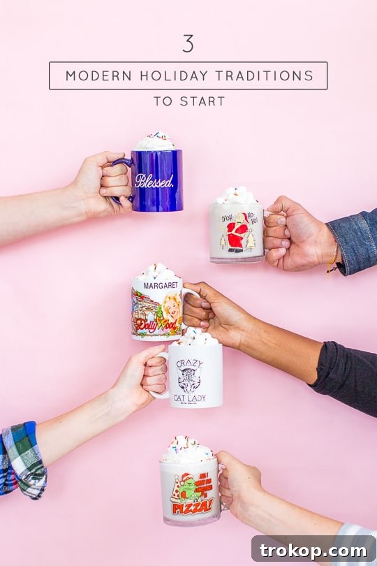 4 Fresh Holiday Traditions to Elevate Your Season 2 Friends gathered for a modern cheesy mug holiday party