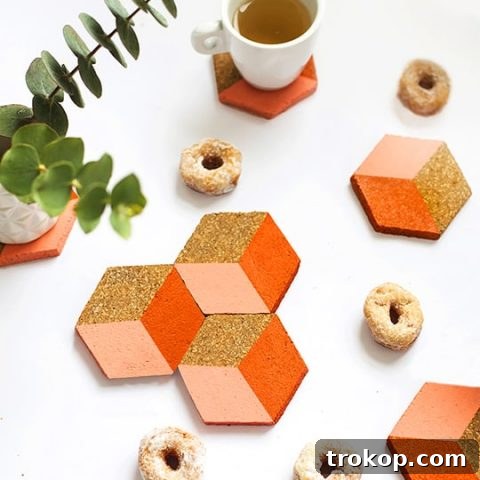 DIY geometric coasters - sugar and cloth