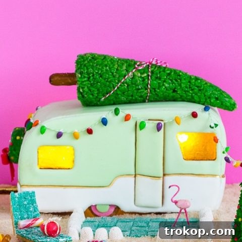 DIY retro camper gingerbread house and recipe - sugar and cloth