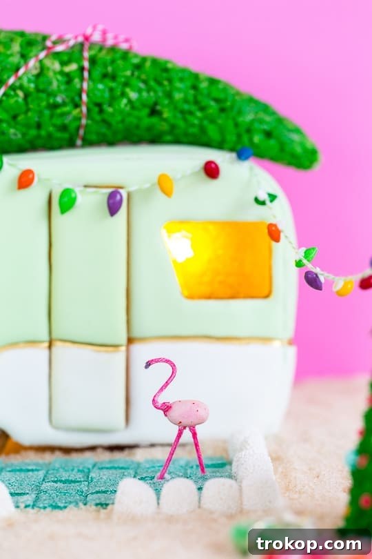 Gathering ingredients for a homemade gingerbread camper