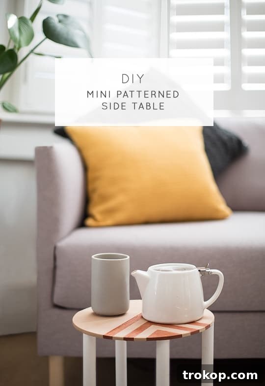 DIY mini patterned side table with unique design