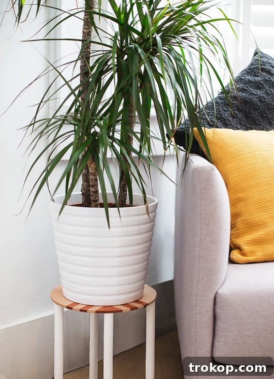 Side view of the patterned DIY table