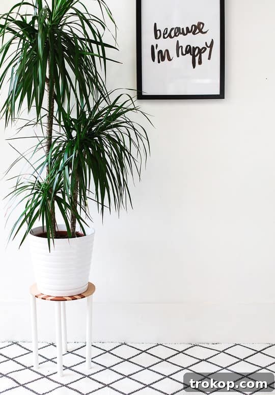 DIY side table as a coffee table for snacks