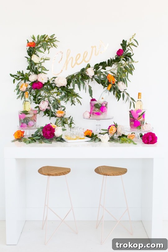 centerpiece for your DIY frozen wine bucket - sugar & cloth 