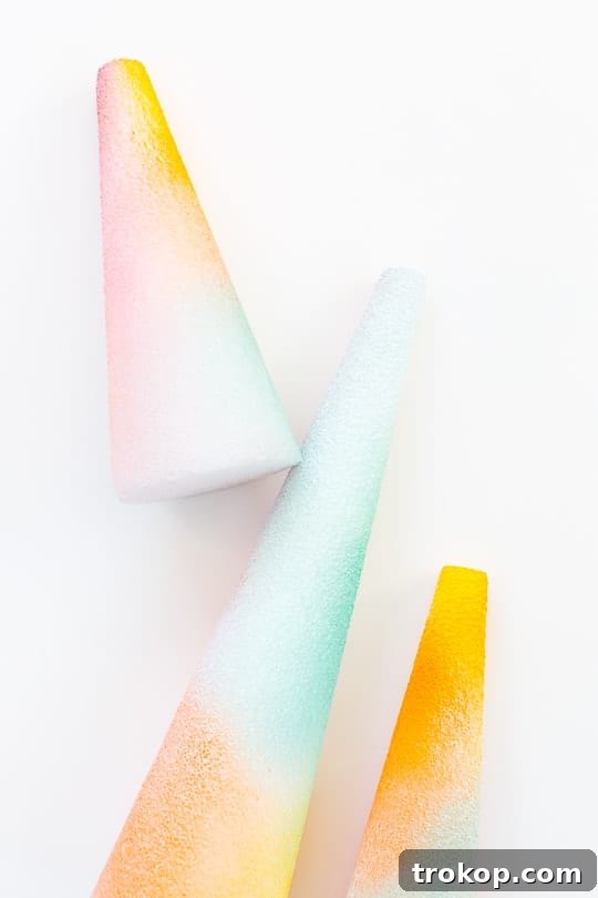 DIY foam gradient trees - materials needed