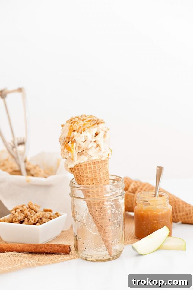 Decadent Caramel Apple Crumble Ice Cream 8 Finished Caramel Apple Crumble Ice Cream in a loaf pan ready for freezing