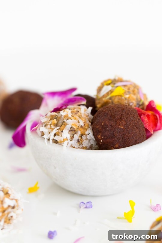 Close-up view of delicious no-bake peanut butter energy bites