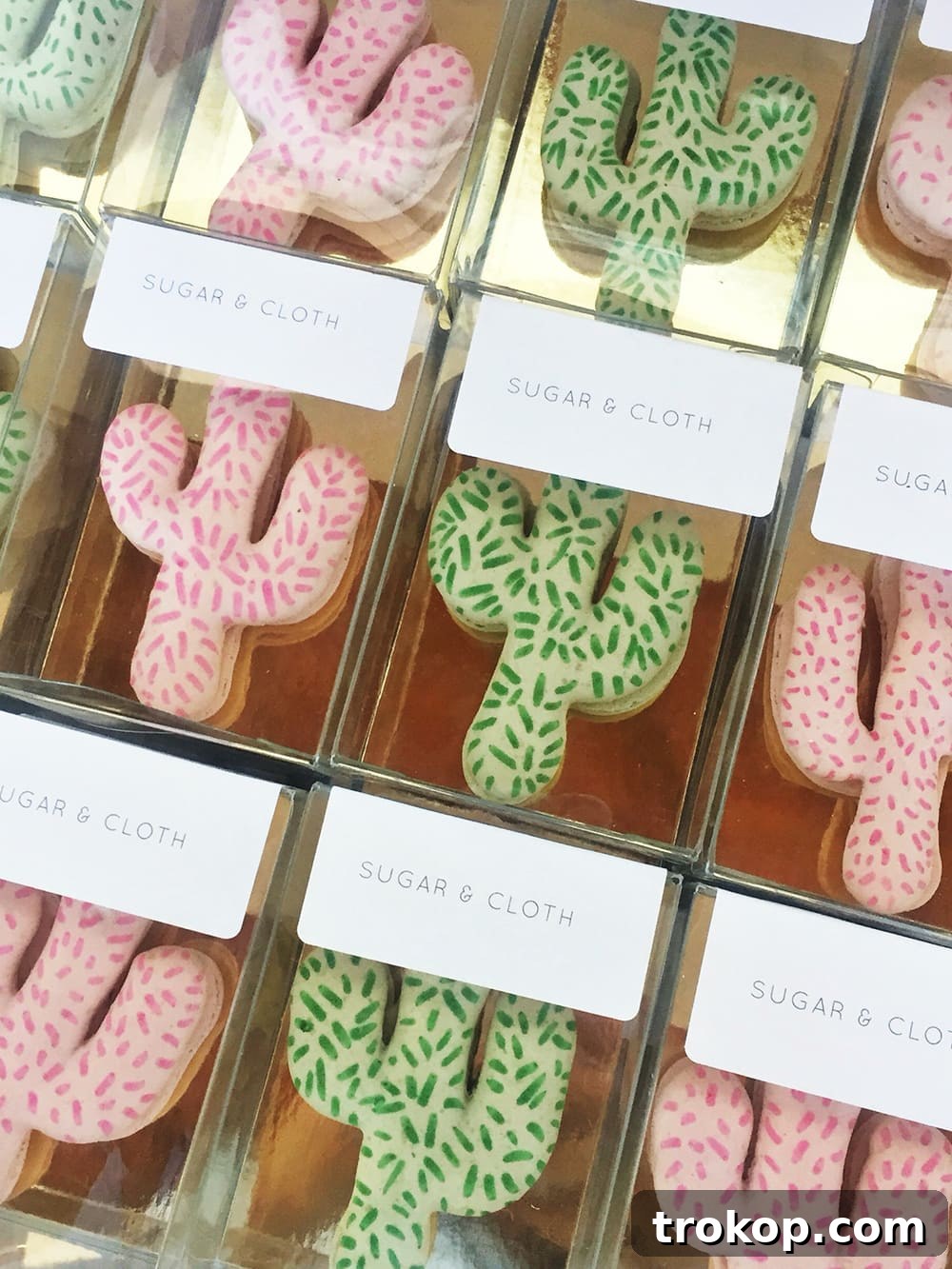 DIY pink cactus macarons - sugar and cloth