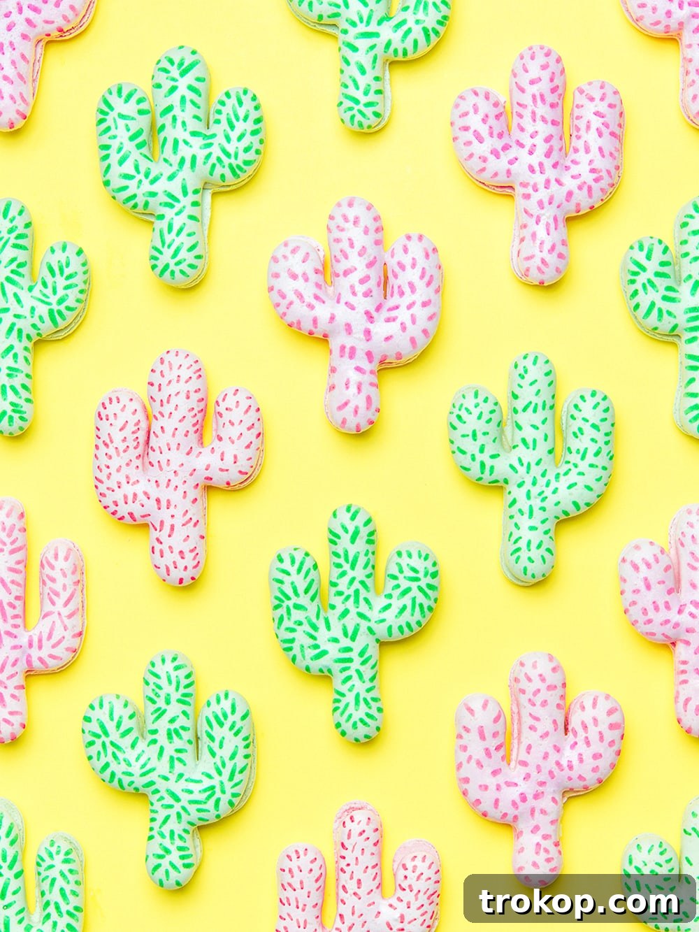 DIY pink cactus macarons - sugar and cloth