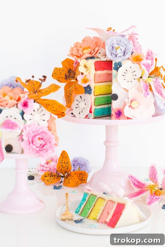 A DIY sugar flower cake, a centerpiece for spring celebrations.