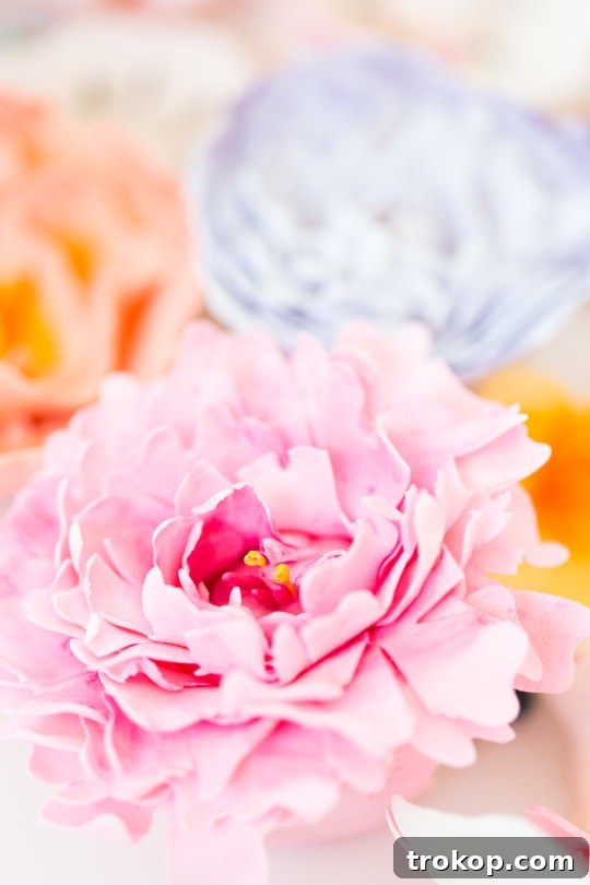 A beautifully decorated DIY sugar flower cake, showcasing a harmonious blend of colors and textures.