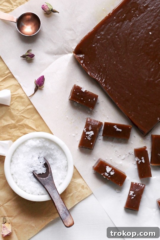 rose infused caramels recipe - sugar and cloth 