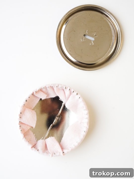 Image showing the steps of creating the covered buttons