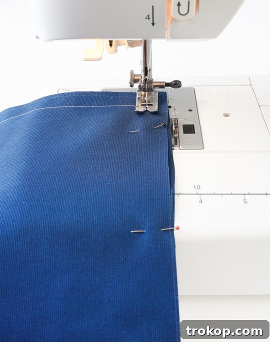 Image showing fabric squares pinned together, ready for sewing