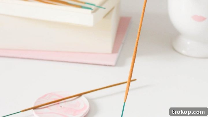 DIY Clay Rose Marbled Incense Holder