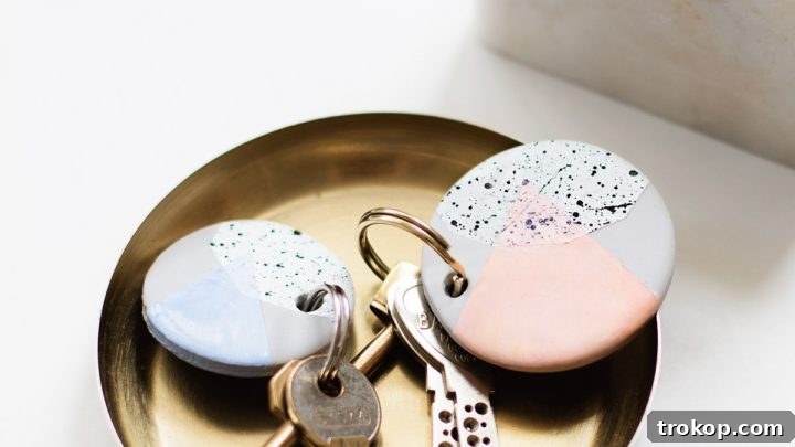 Speckled DIY Clay Keychain