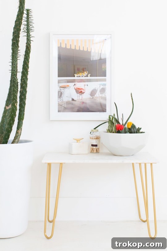 Golden Touch DIY Marble Tabletop 8 Stylish close-up of a DIY marble table top with gold accents, perfectly complemented by surrounding home decor elements.