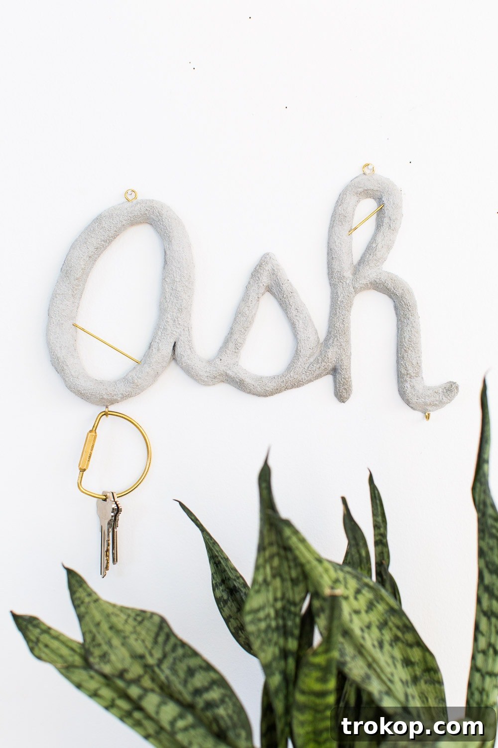 Custom Concrete Initial Wall Art 3 DIY hanging cement monogram - sugar and cloth - decor - keyring holder