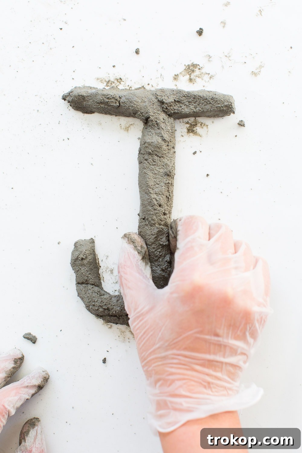 Custom Concrete Initial Wall Art 4 DIY hanging cement monogram - sugar and cloth - decor - keyring holder