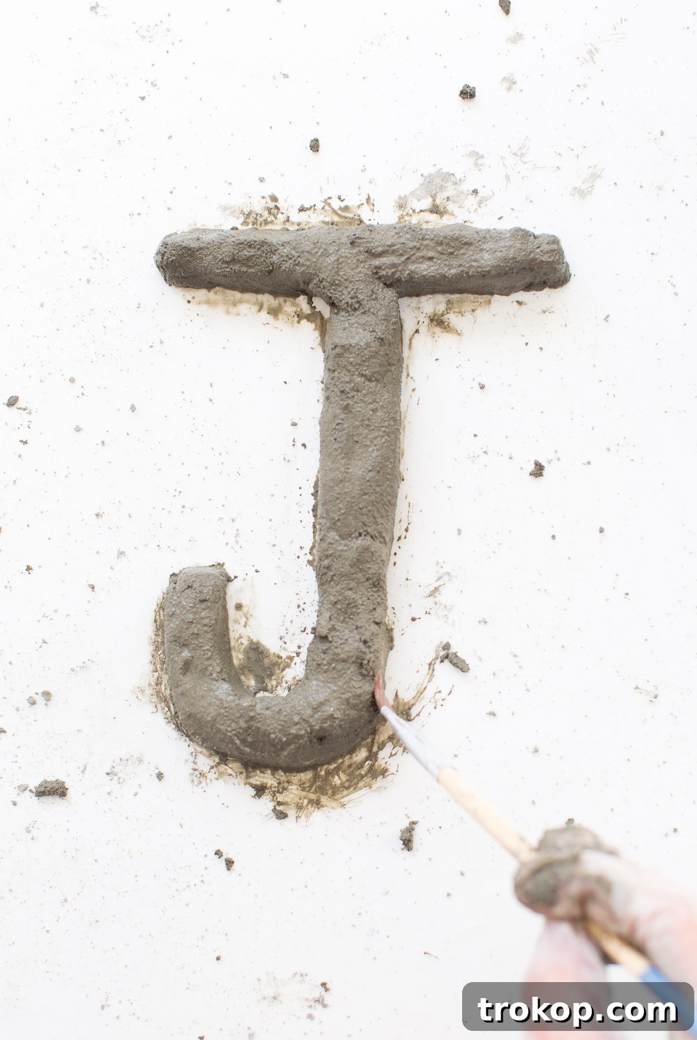 Custom Concrete Initial Wall Art 5 DIY hanging cement monogram - sugar and cloth - decor - keyring holder