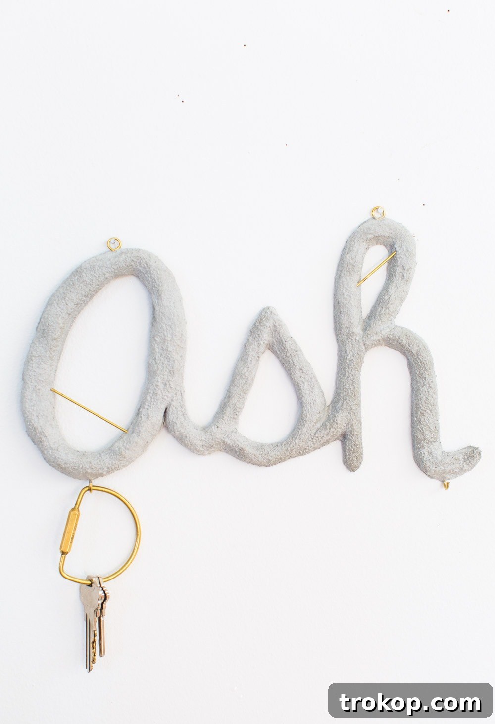 Custom Concrete Initial Wall Art 8 DIY hanging cement monogram - sugar and cloth - decor - keyring holder