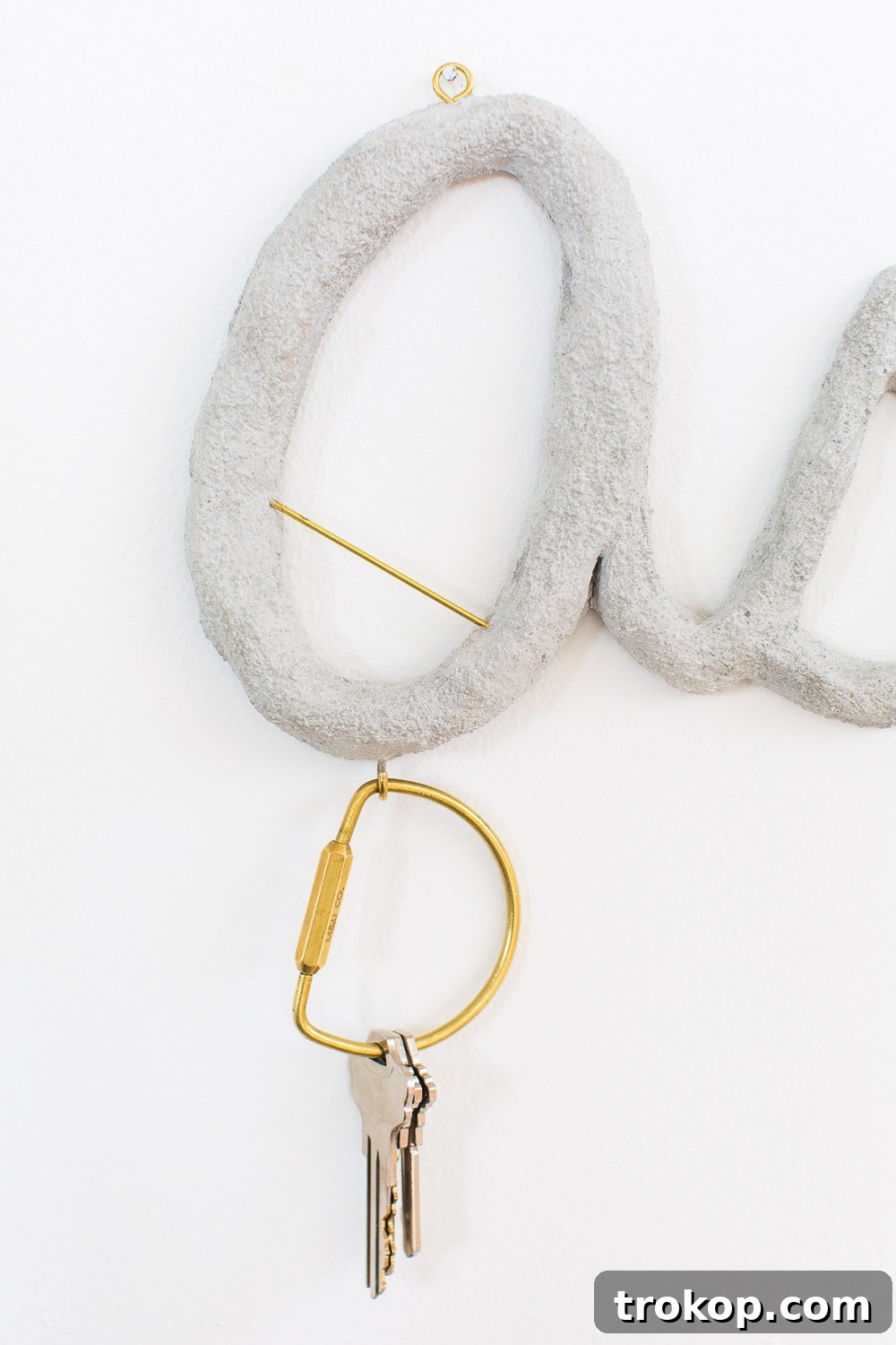 Custom Concrete Initial Wall Art 9 DIY hanging cement monogram - sugar and cloth - decor - keyring holder