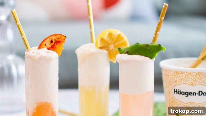 Sparkling Ice Cream Cocktails