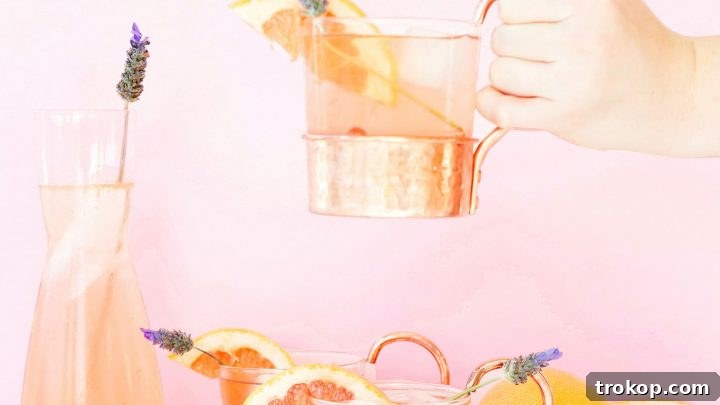 Lavender Grapefruit Gin Buck Cocktail