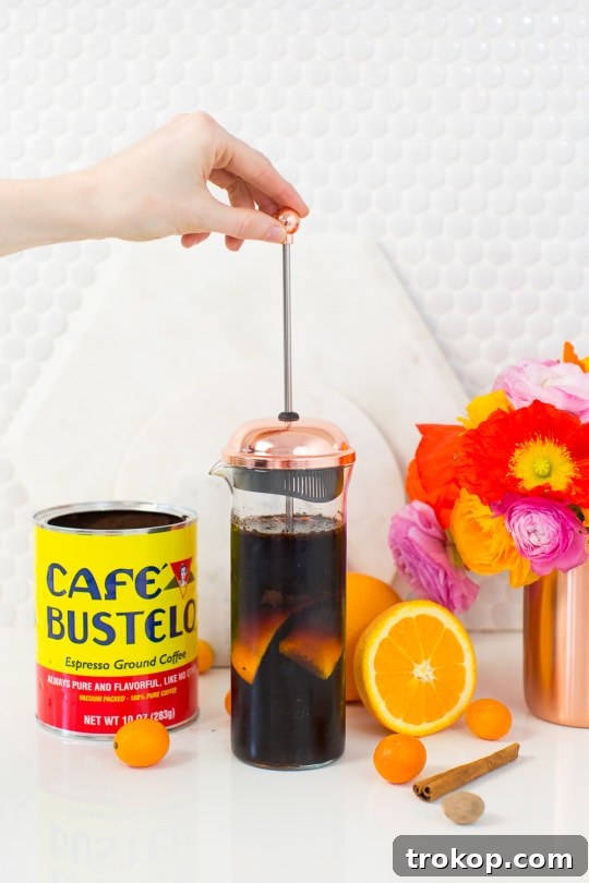Zesty Orange Spice Cold Brew 5 An orange spiced iced coffee recipe perfect for Spring & Summer - sugar and cloth