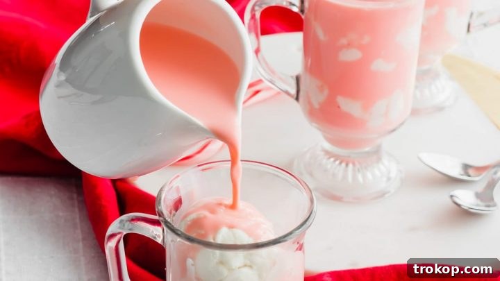 Candy Cane Affogato in a glass