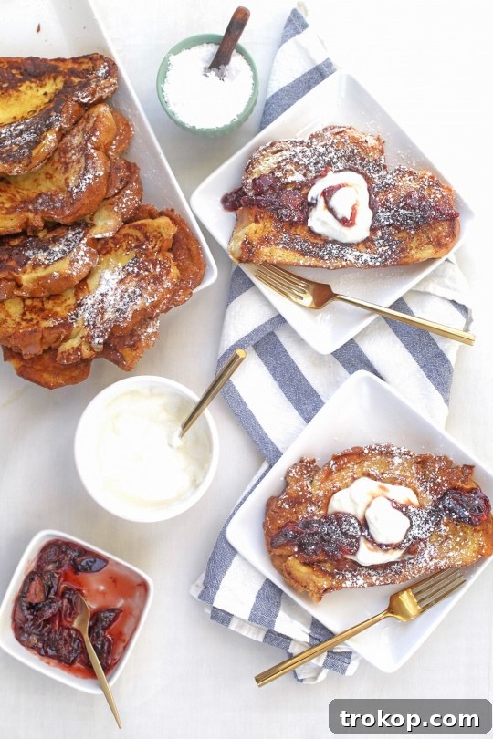 Whipped Ricotta French Toast with Boozy Blood Orange Compote 7 A close-up of the boozy blood orange compote simmering in a pan.