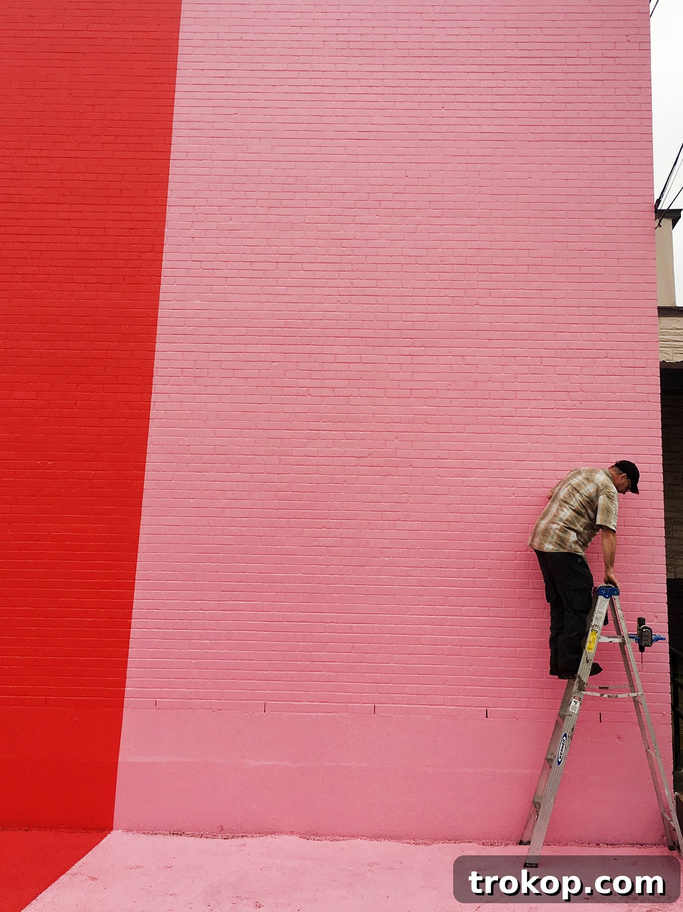 Houston's Canvas of Hues by Sugar & Cloth 14 My Dad helping with the installation of the Sugar and Cloth color wall sign.