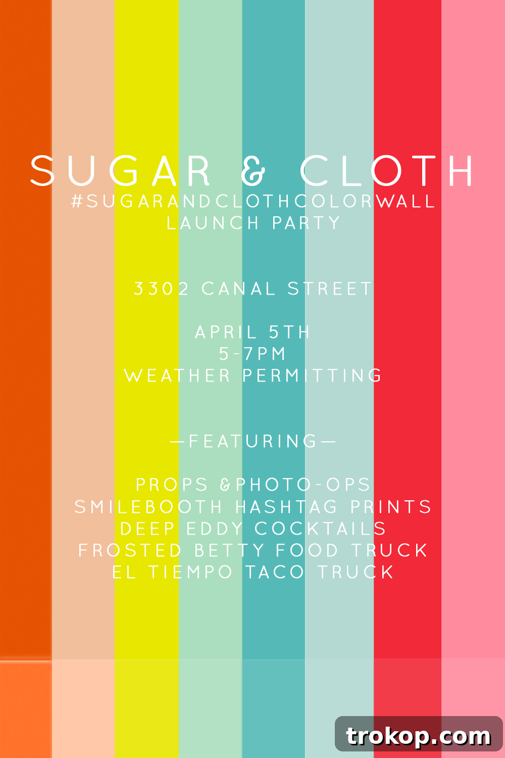 Houston's Canvas of Hues by Sugar & Cloth 19 Blog image promoting the Sugar and Cloth color wall launch party in Houston.