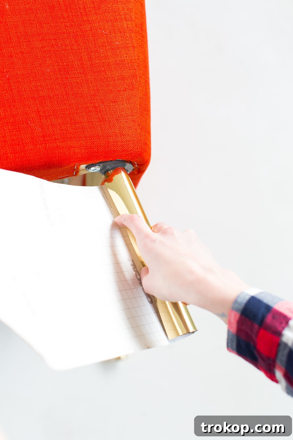 Essential tools for making DIY metallic gold legs, including ORACAL adhesive vinyl, scissors, a ruler, and pencil for precision. - home decor - houston blogger - ashley rose