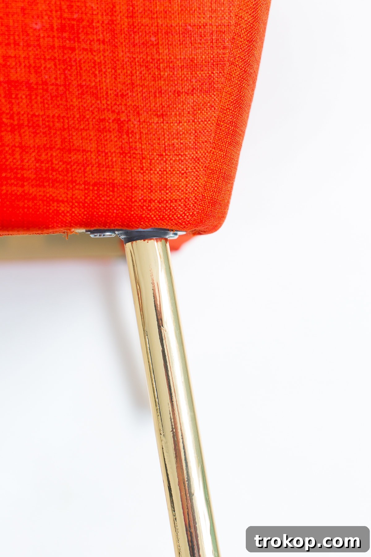 Detailed step-by-step instructions for applying metallic gold adhesive vinyl to furniture legs, focusing on smooth, bubble-free application. - home decor - houston blogger - ashley rose