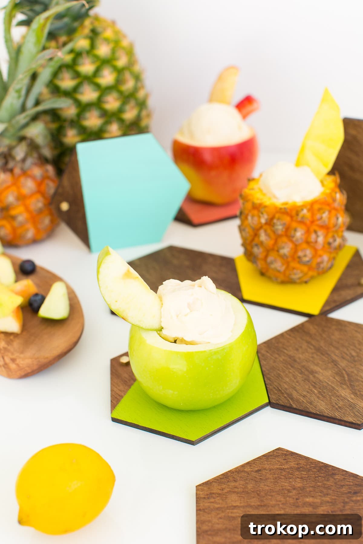 Craft Your Own Petite Wood Platters 11 Mini wooden serving boards showcasing fruit and cheese pairings, with gold accents