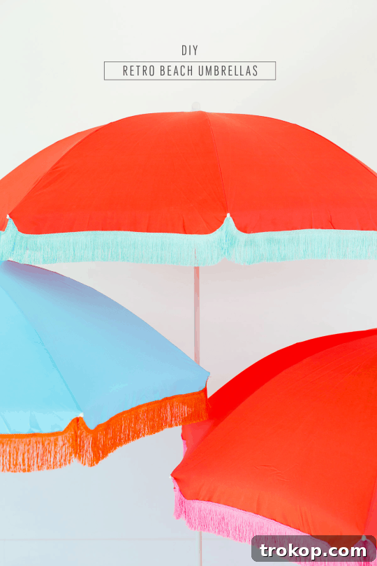 Create a Retro Coastal Sunshade 9 The cutest DIY retro beach umbrella for under $100 by Sugar and Cloth! - houston blogger - summer